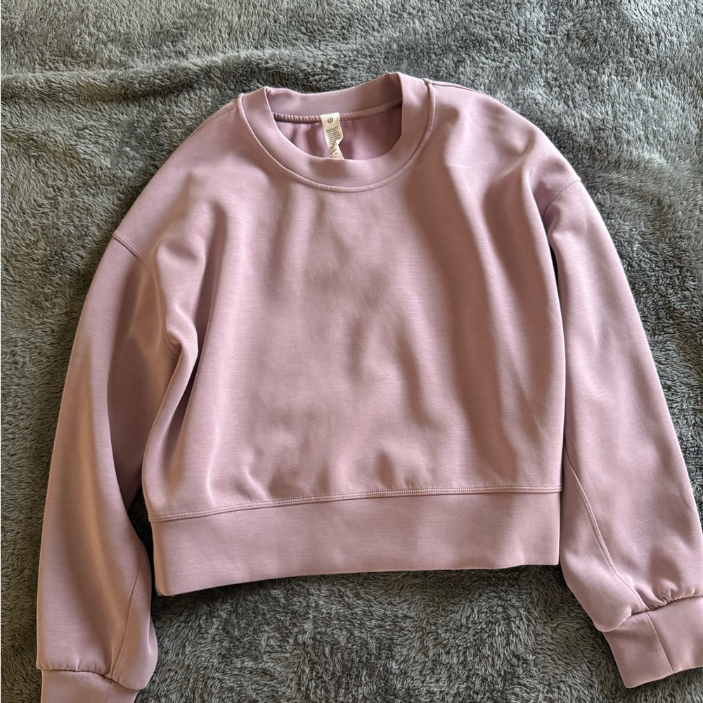 Lululemon Softstreme Perfectly Oversized Cropped Crew Rose Blush - Size 4